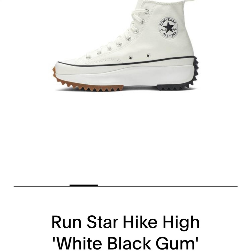 Converse Run Star Hike High White. Blk&gum bottom